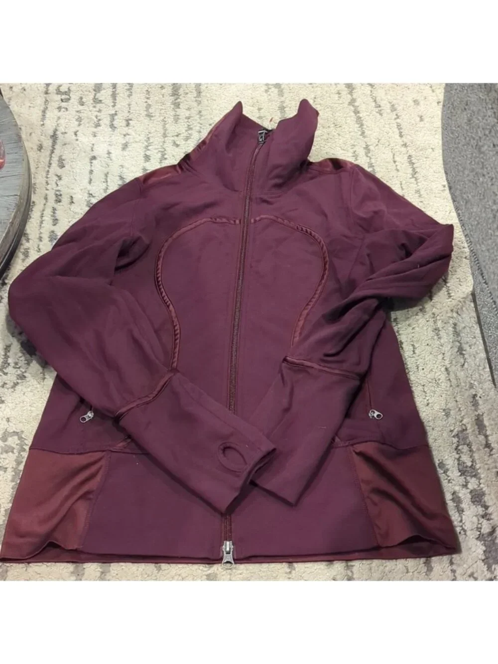RARE HTF LULULEMON SHE BOP Stride JACKET Burgundy With Satin Trim